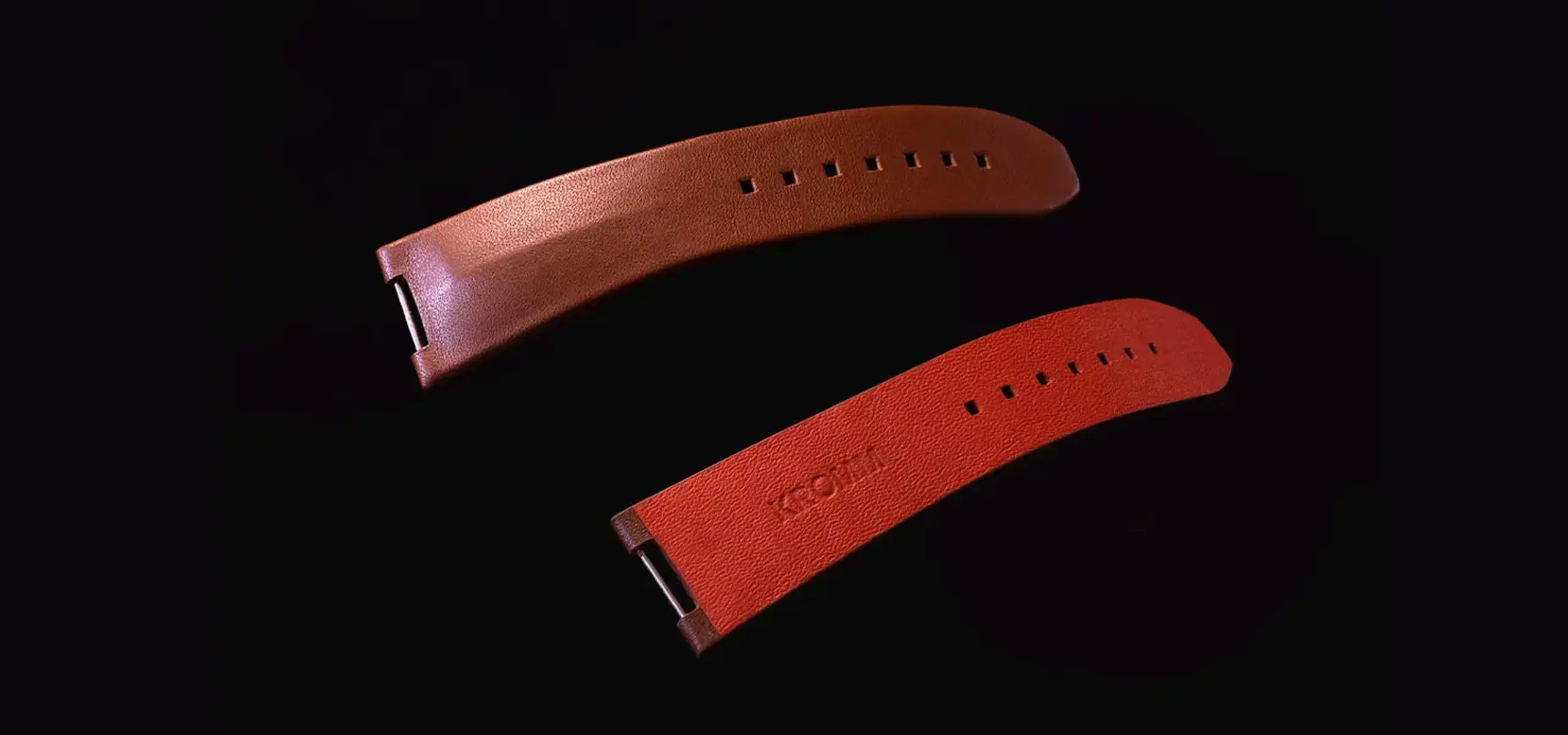 brown and red watch strap design Kromm Watches