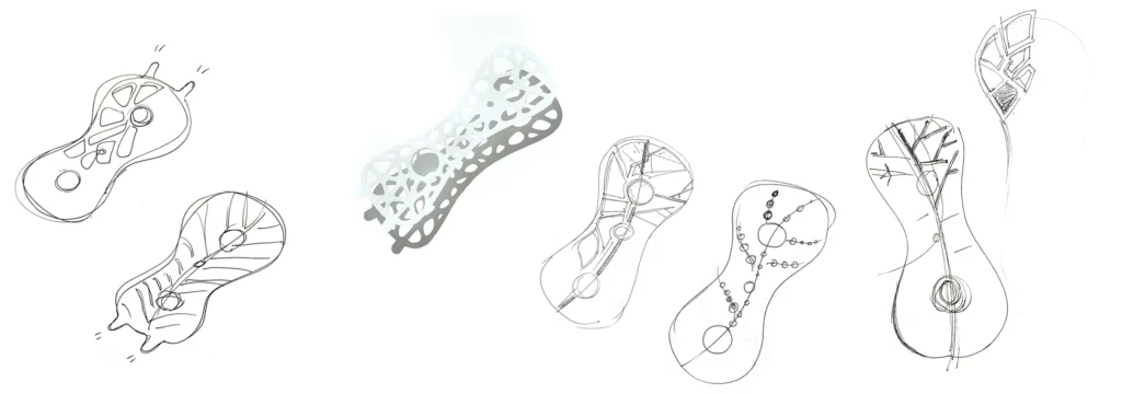 Quantified Sensor Groen Boothman Design Amsterdam sketches 3D print Leaf
