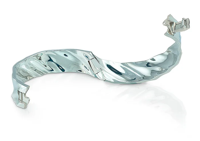 water algorithmic design bracelet silver jewelry
