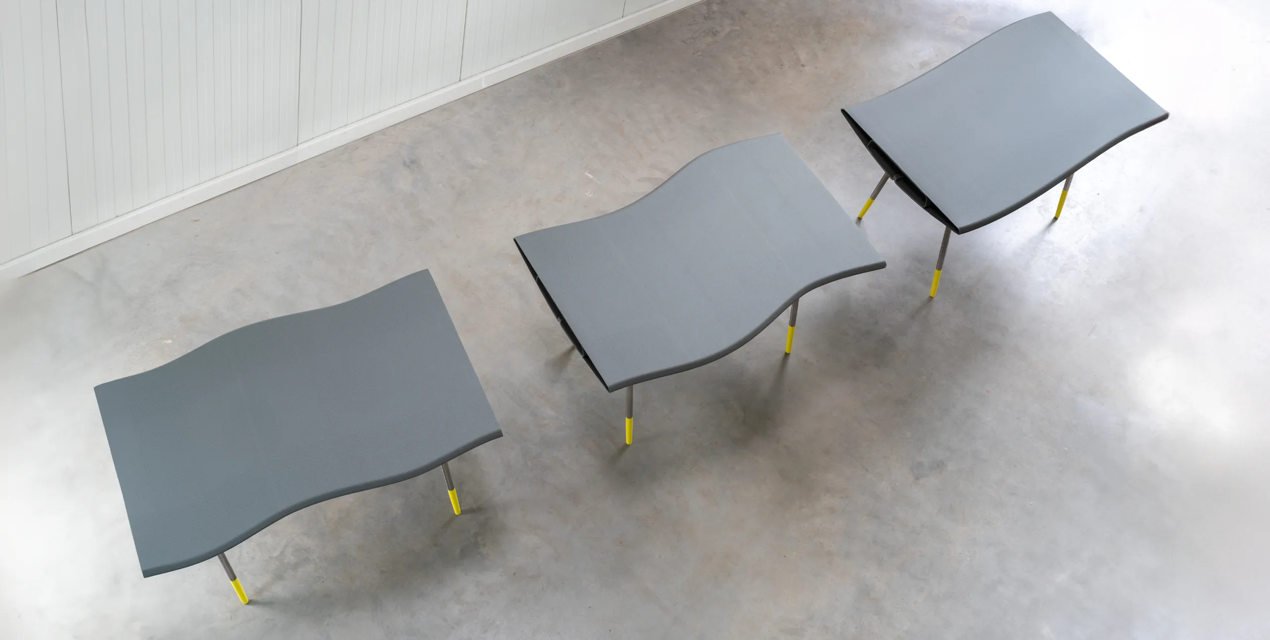 modular tables from plastic waste design groen and boothman