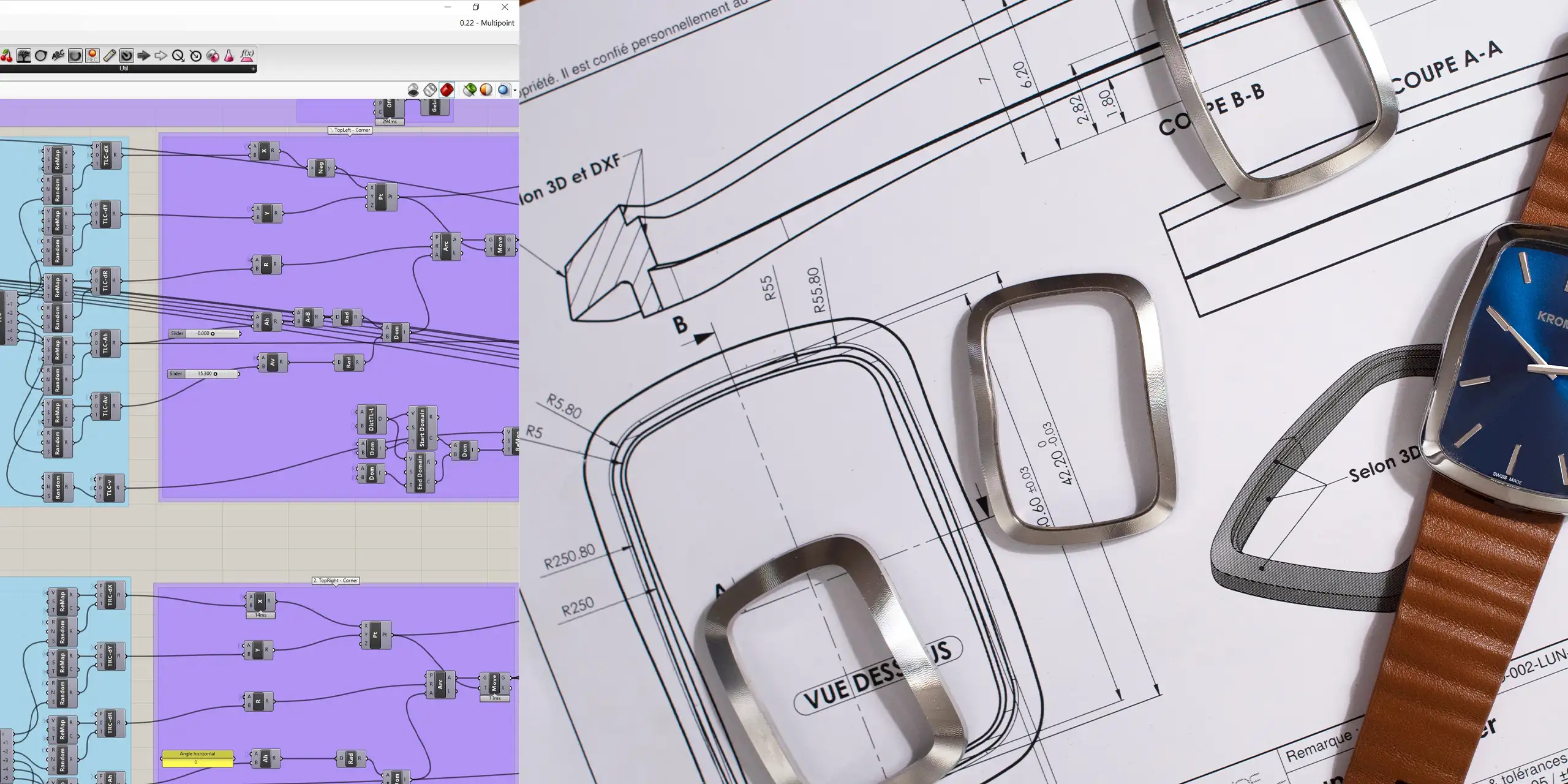 Grasshopper programming for luxury design watch