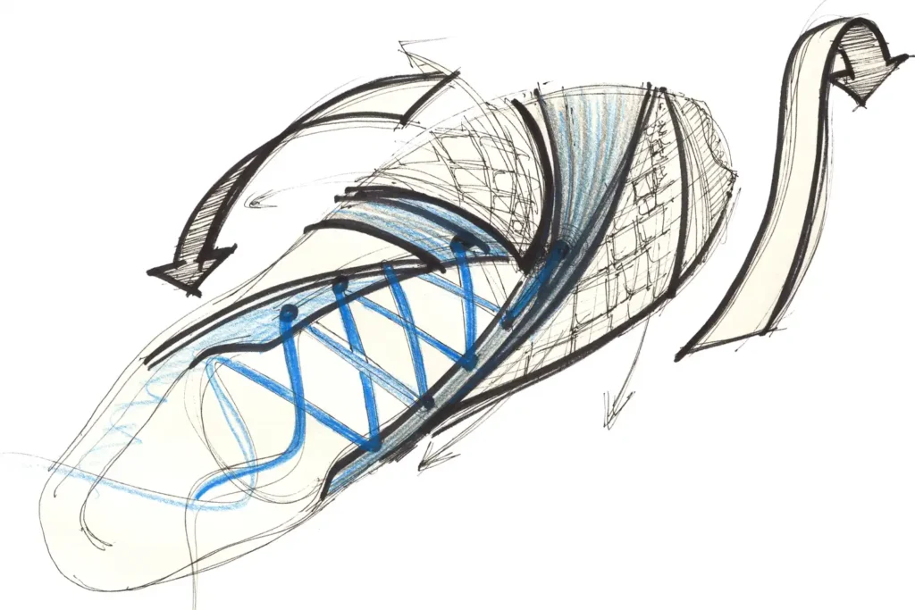 design sketch for ascis running shoes by Joanna Boothman