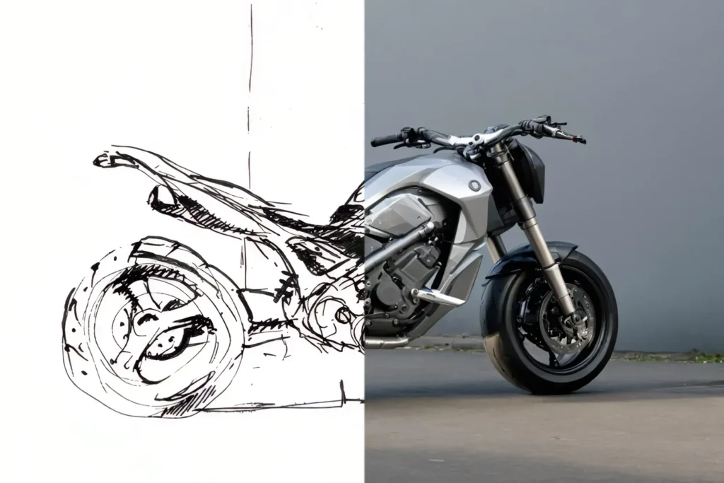 motorcycle concept design sketch by hanno groen