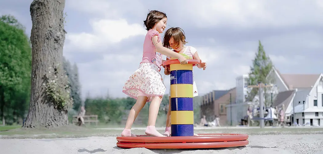 Playground equipment system for Nijha with children playing outdoors