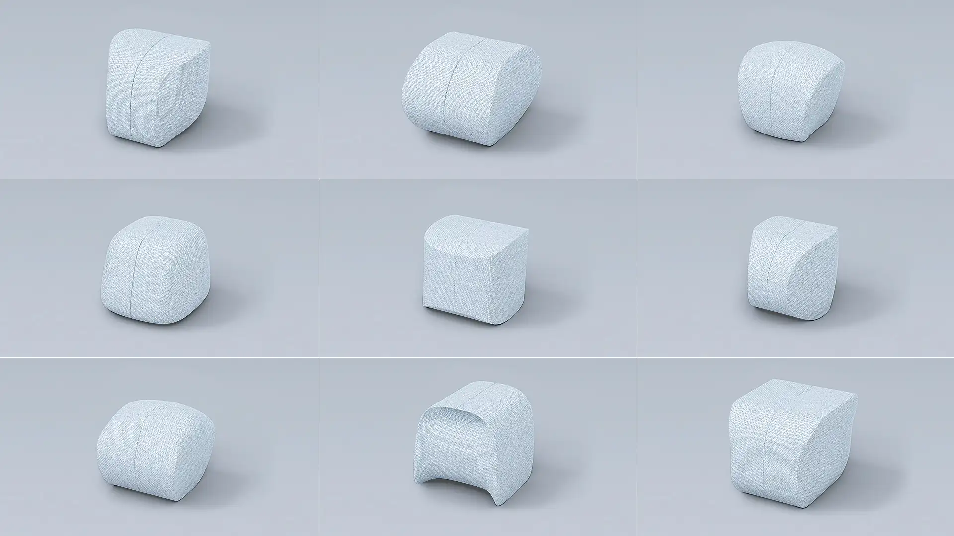 Form studies for a knitted luxury watch pouch and soft goods packaging concept