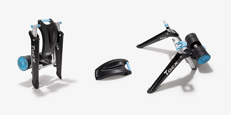 Tacx bicycle accessories design with home trainer components and aerodynamic forms