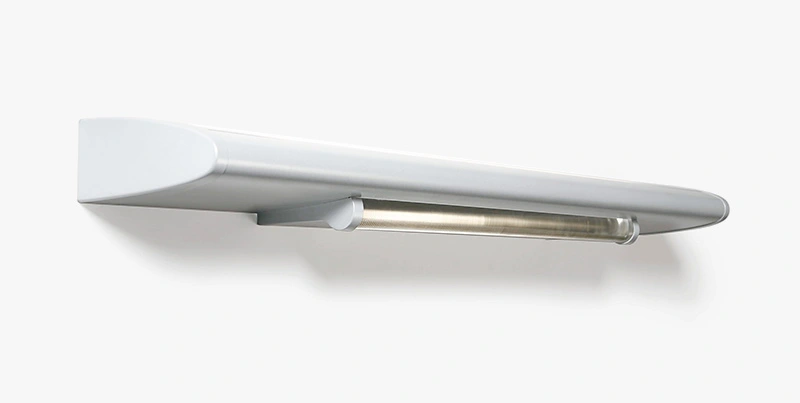 Hospital room lighting design for Zumtobel with clean indirect and direct light fixture
